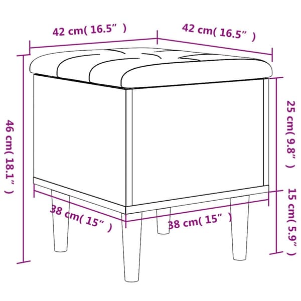 vidaXL opbevaringsbænk 42x42x46 cm konstrueret træ sort