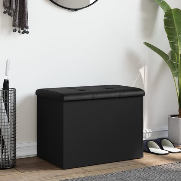 vidaXL opbevaringsbænk 62x42x45 cm konstrueret træ sort