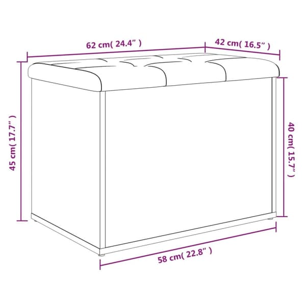 vidaXL opbevaringsbænk 62x42x45 cm konstrueret træ sort