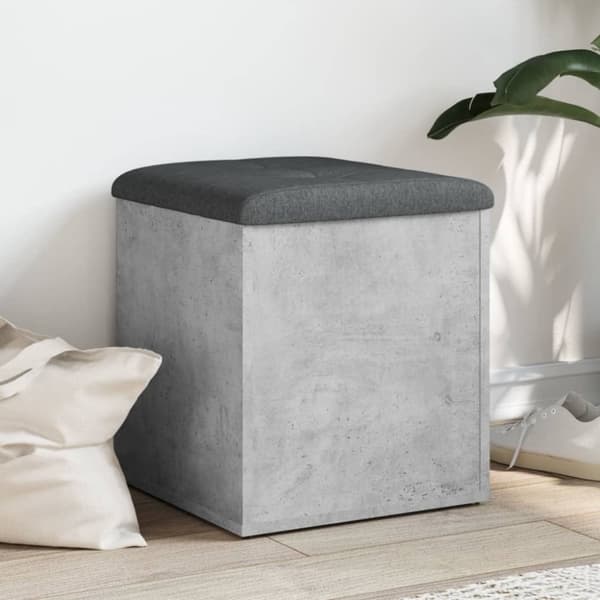 vidaXL skobænk 42x42x45 cm konstrueret træ betongrå