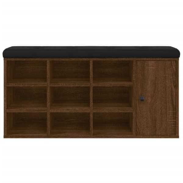vidaXL skobænk 102x32x50 cm konstrueret træ brun egetræsfarve