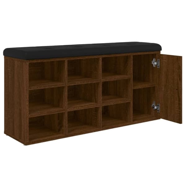 vidaXL skobænk 102x32x50 cm konstrueret træ brun egetræsfarve