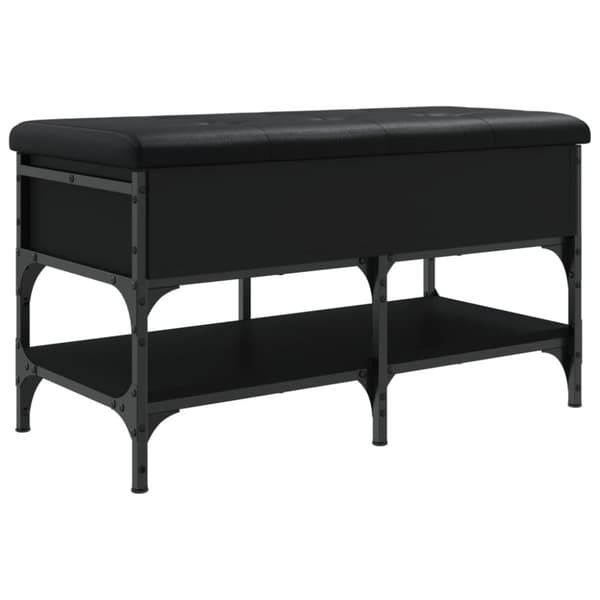vidaXL Skobänk svart 82x42x45 cm konstruerat trä