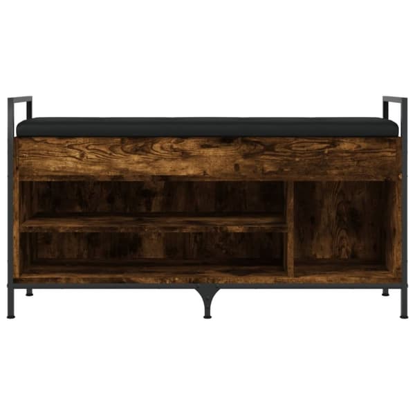 vidaXL Skobänk rökfärgad ek 105,5x32x57,5 cm konstruerat trä