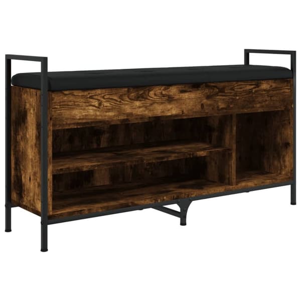 vidaXL Skobänk rökfärgad ek 105,5x32x57,5 cm konstruerat trä