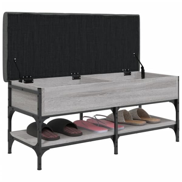 vidaXL Skobänk grå sonoma 102x42x45 cm konstruerat trä