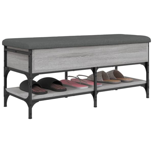 vidaXL Skobänk grå sonoma 102x42x45 cm konstruerat trä