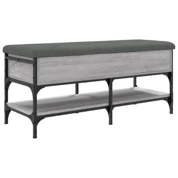 vidaXL Skobänk grå sonoma 102x42x45 cm konstruerat trä