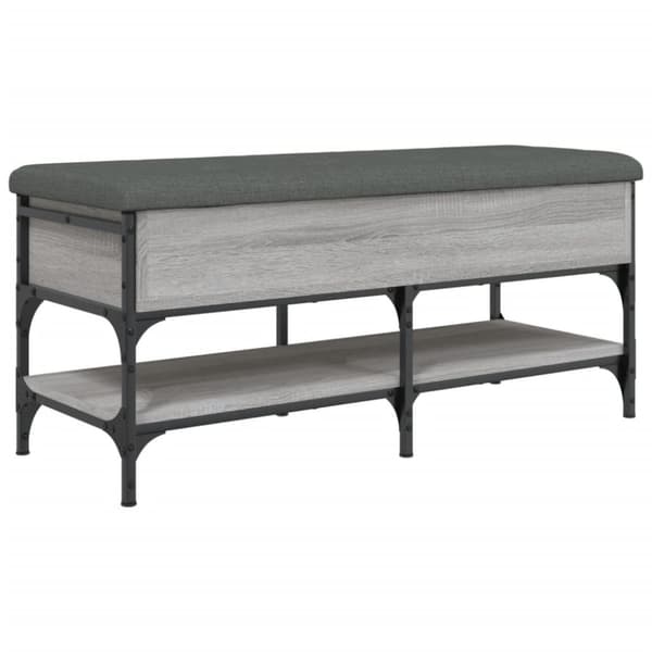 vidaXL Skobänk grå sonoma 102x42x45 cm konstruerat trä