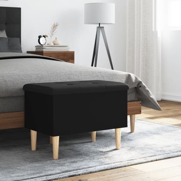 vidaXL Oppbevaringsbenk svart 62x42x46 cm konstruert tre