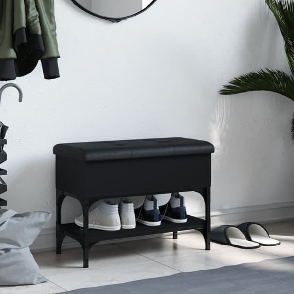 vidaXL skobænk 62x32x45 cm konstrueret træ sort