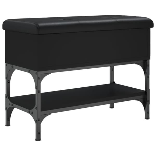 vidaXL skobænk 62x32x45 cm konstrueret træ sort