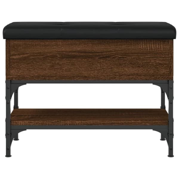 vidaXL skobænk 62x32x45 cm konstrueret træ brun egetræsfarve