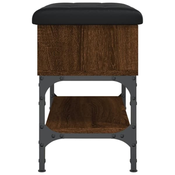 vidaXL skobænk 62x32x45 cm konstrueret træ brun egetræsfarve
