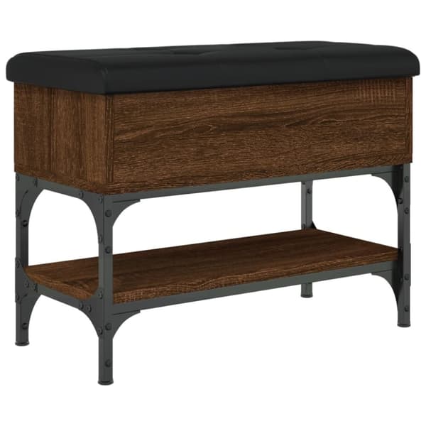 vidaXL skobænk 62x32x45 cm konstrueret træ brun egetræsfarve