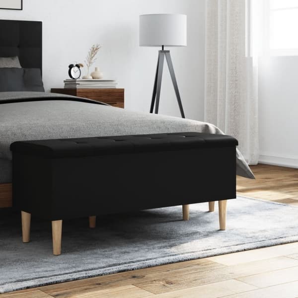 vidaXL Oppbevaringsbenk svart 102x42x46 cm konstruert tre