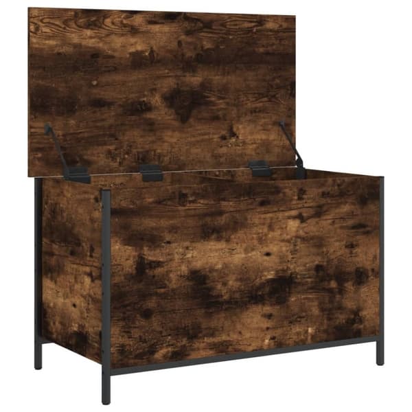 vidaXL Förvaringsbänk rökfärgad ek 80x42,5x50 cm konstruerat trä