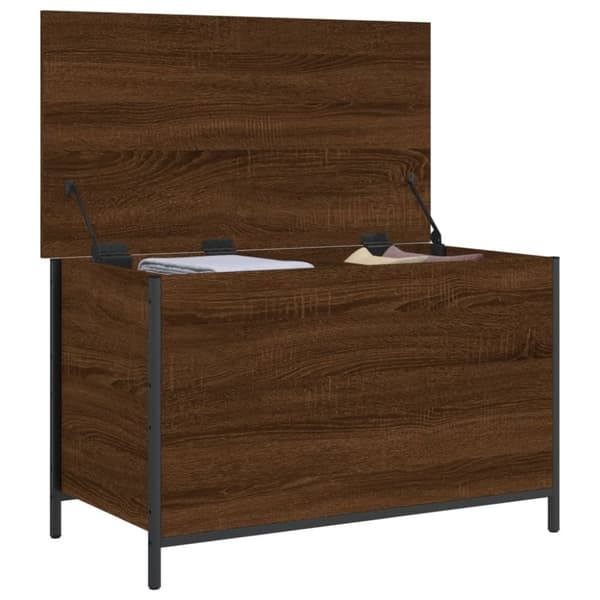 vidaXL Förvaringsbänk brun ek 80x42,5x50 cm konstruerat trä