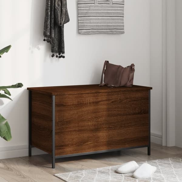 vidaXL Förvaringsbänk brun ek 80x42,5x50 cm konstruerat trä