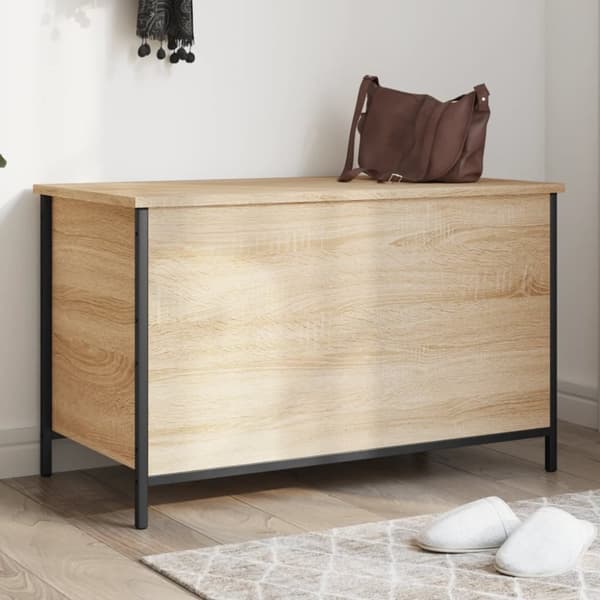 vidaXL opbevaringsbænk 80x42,5x50 cm konstrueret træ sonoma-eg
