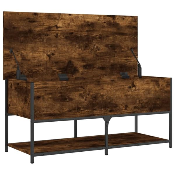 vidaXL opbevaringsbænk 100x42,5x47 cm konstrueret træ røget egetræ