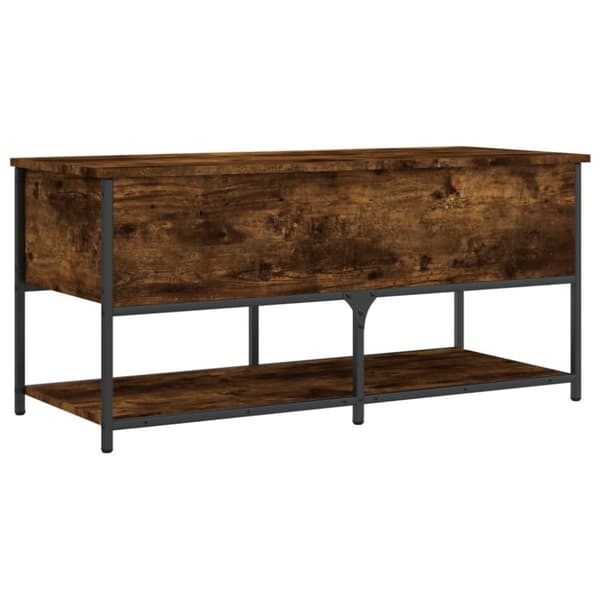 vidaXL opbevaringsbænk 100x42,5x47 cm konstrueret træ røget egetræ