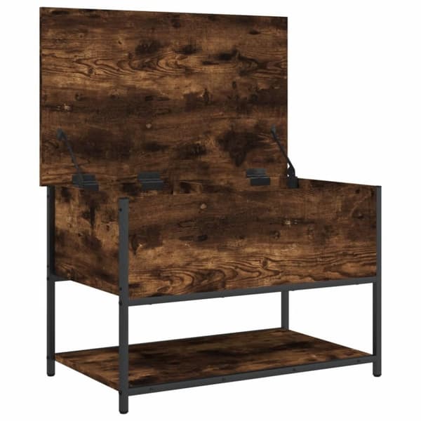 vidaXL opbevaringsbænk 70x42,5x47 cm konstrueret træ røget egetræ