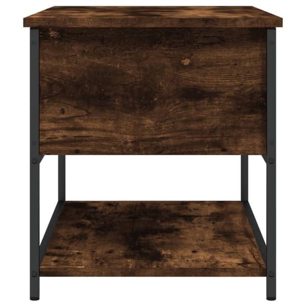 vidaXL opbevaringsbænk 70x42,5x47 cm konstrueret træ røget egetræ