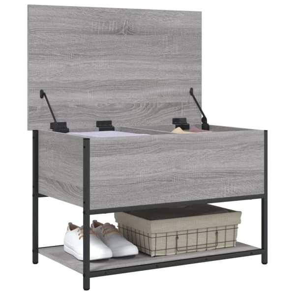 vidaXL opbevaringsbænk 70x42,5x47 cm konstrueret træ grå sonoma-eg