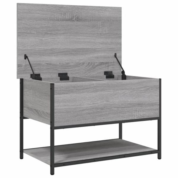 vidaXL opbevaringsbænk 70x42,5x47 cm konstrueret træ grå sonoma-eg