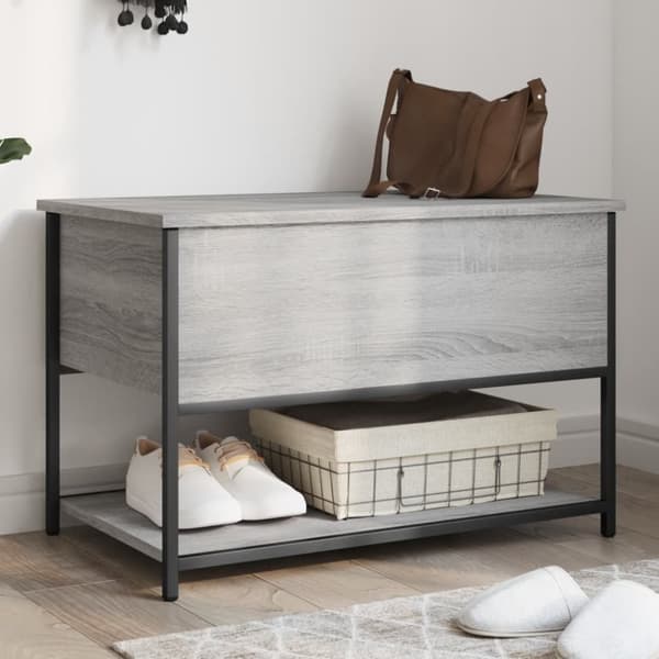 vidaXL opbevaringsbænk 70x42,5x47 cm konstrueret træ grå sonoma-eg