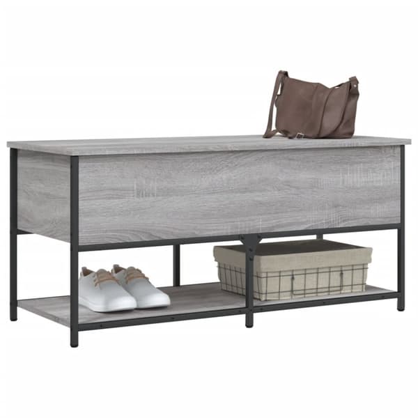 vidaXL Förvaringsbänk grå sonoma 100x42,5x47 cm konstruerat trä