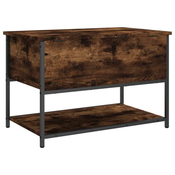 vidaXL Förvaringsbänk rökfärgad ek 70x42,5x47 cm konstruerat trä