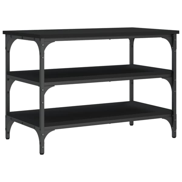 vidaXL Skobänk svart 70x38,5x49 cm konstruerat trä