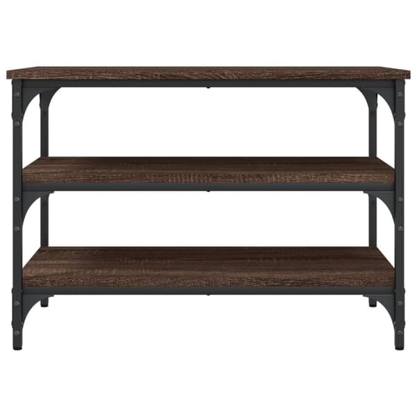 vidaXL skobænk 70x38,5x49 cm konstrueret træ brun egetræsfarve