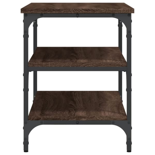 vidaXL skobænk 70x38,5x49 cm konstrueret træ brun egetræsfarve