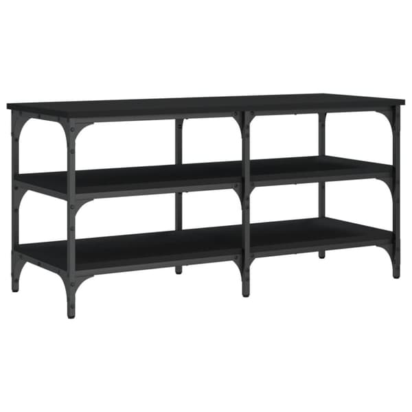 vidaXL skobænk 100x38,5x49 cm konstrueret træ sort