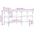 Miniatyrbillede 9 af 10: vidaXL skobænk 100x38,5x49 cm konstrueret træ sort