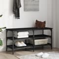 Miniatyrbillede 2 af 10: vidaXL skobænk 100x38,5x49 cm konstrueret træ sort