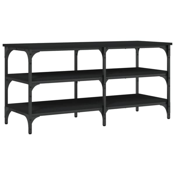 vidaXL skobænk 100x38,5x49 cm konstrueret træ sort
