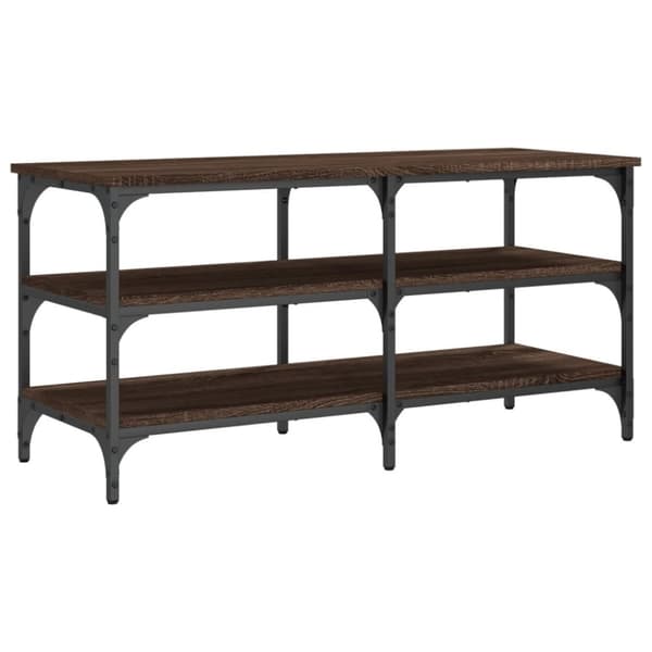 vidaXL skobænk 100x38,5x49 cm konstrueret træ brun egetræsfarve