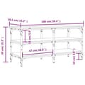 Miniatyrbillede 9 af 10: vidaXL skobænk 100x38,5x49 cm konstrueret træ brun egetræsfarve