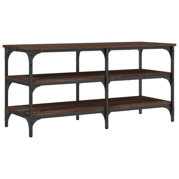 vidaXL skobænk 100x38,5x49 cm konstrueret træ brun egetræsfarve