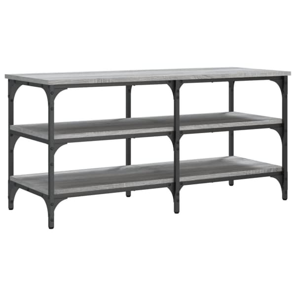 vidaXL skobænk 100x38,5x49 cm konstrueret træ grå sonoma-eg