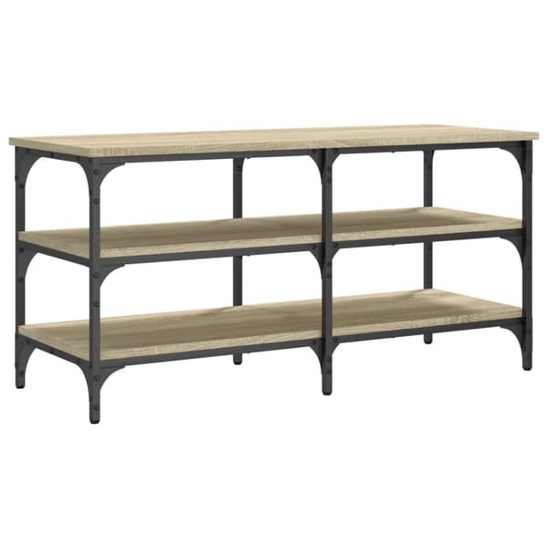 vidaXL Skobänk sonoma-ek 100x38,5x49 cm konstruerat trä