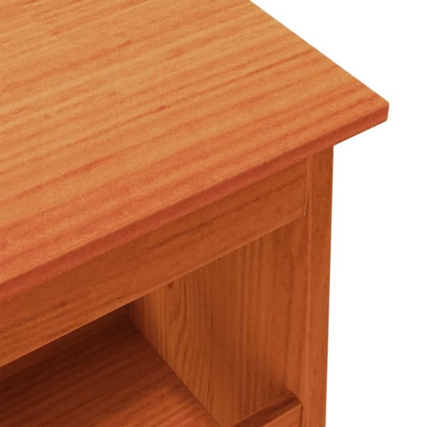 vidaXL Skobänk vaxbrun 60x28x45 cm massiv furu