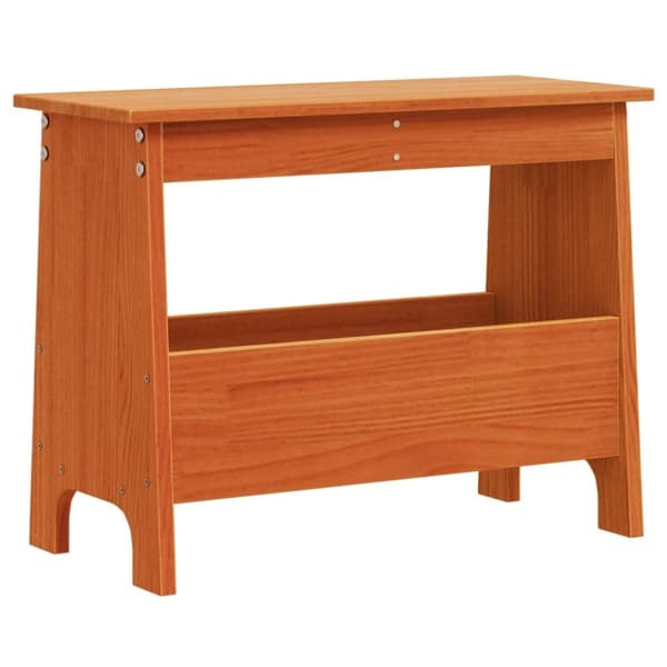 vidaXL Skobänk vaxbrun 60x28x45 cm massiv furu