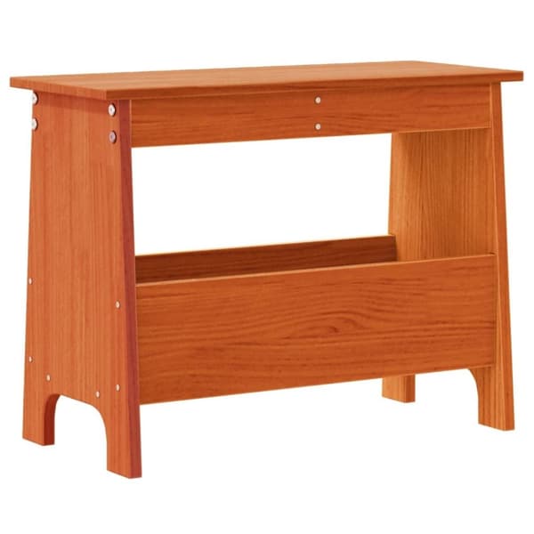 vidaXL entrébænk 60x28x45 cm massivt fyrretræ gyldenbrun