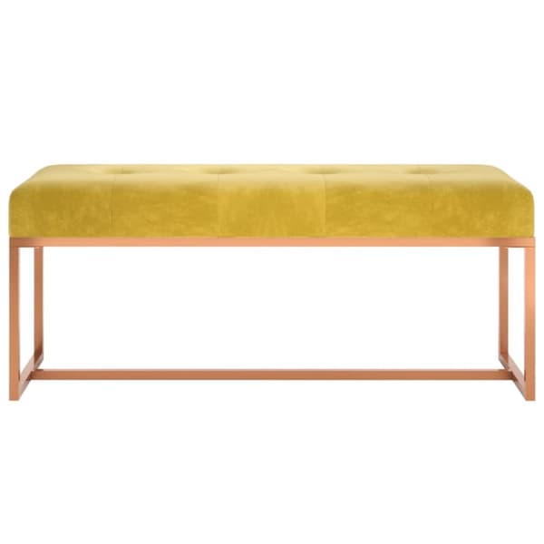 bænk 110x36x45 cm velour sennepsgul