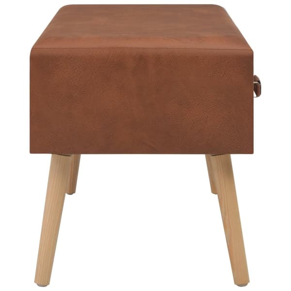 Bänk med lådor 80 cm brun konstläder